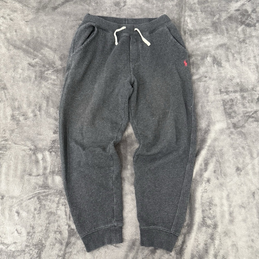 Ralph Lauren Polo Sweatpants Youth Large  (14-16)  Gray Red Pony